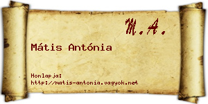 Mátis Antónia névjegykártya